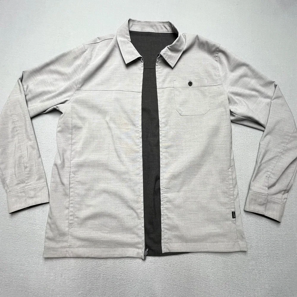 Travis Mathew Santiago Mens Full Zip Jacket Light Gray Reversible Golf Casual‎ L